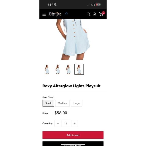 Roxy Afterglow Lights Romper Blue Linen Small NWT summer festival minimalist - Picture 11 of 12